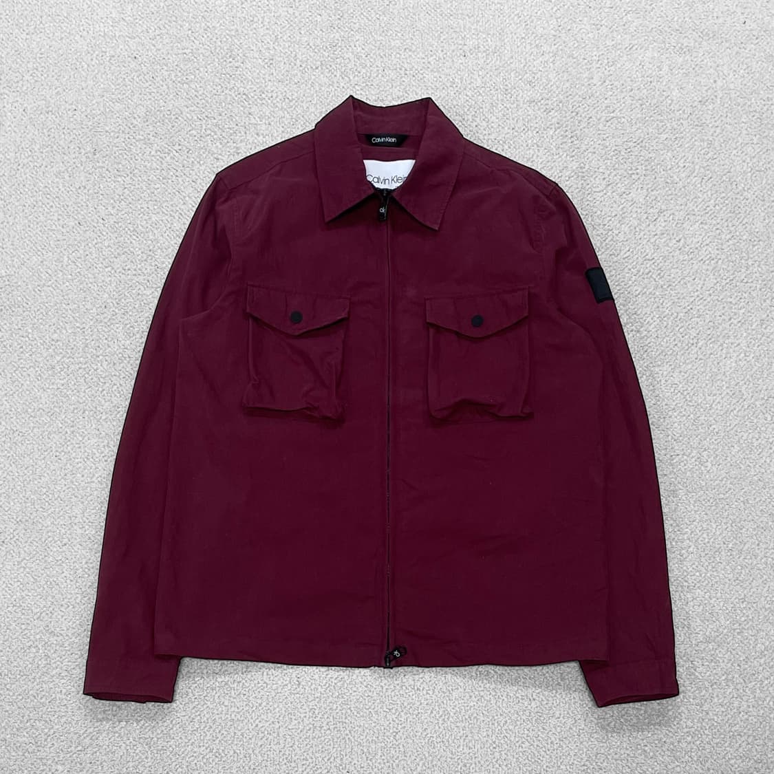 캘빈클라인 투 포켓 롱슬리브 오버셔츠 버건디 상품이미지1
