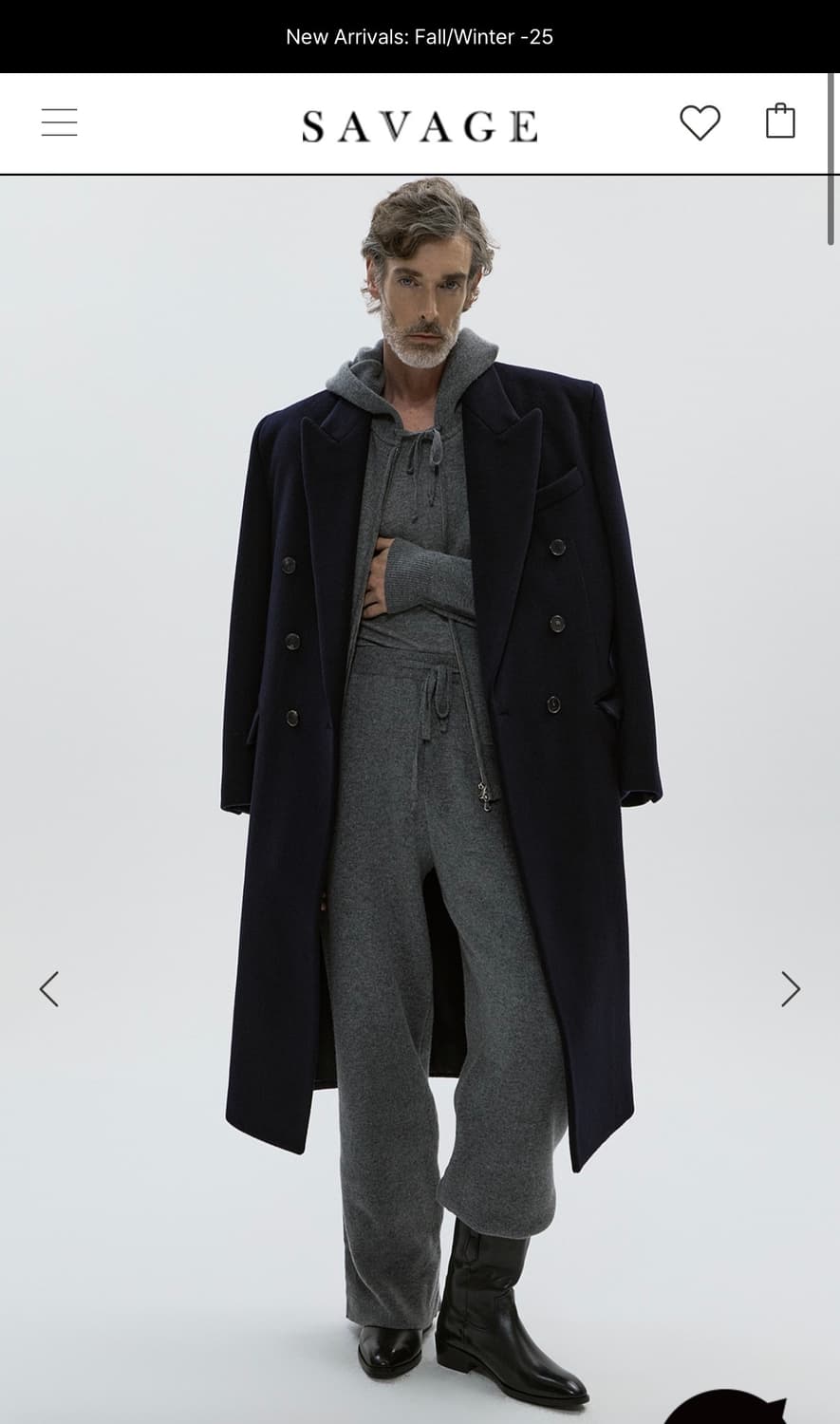 세비지 네이비 코트 L 상품이미지2