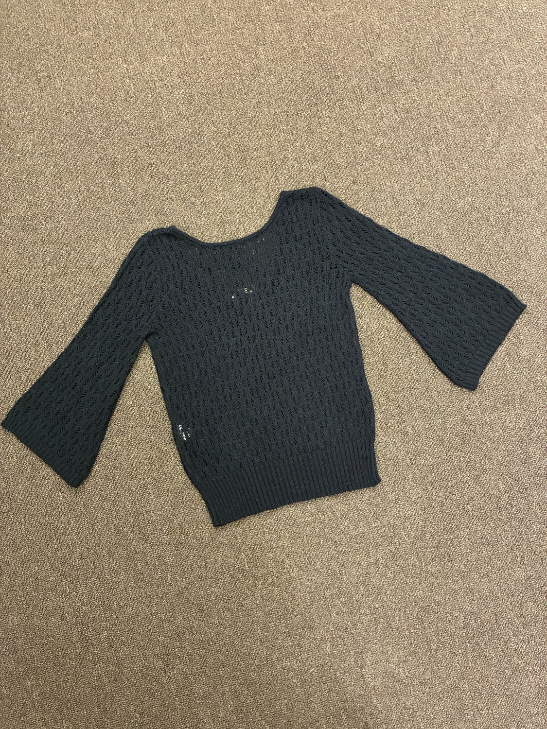 M)Japanese vintage 여성 우드링 디테일 펀칭 니트 상품이미지6