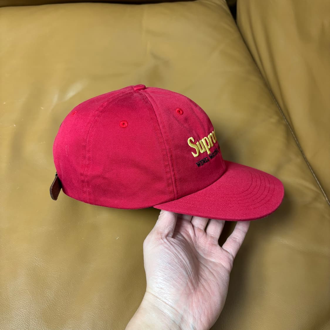 슈프림 팀버랜드 6패널 볼캡 모자 워시드 레드 상품이미지3