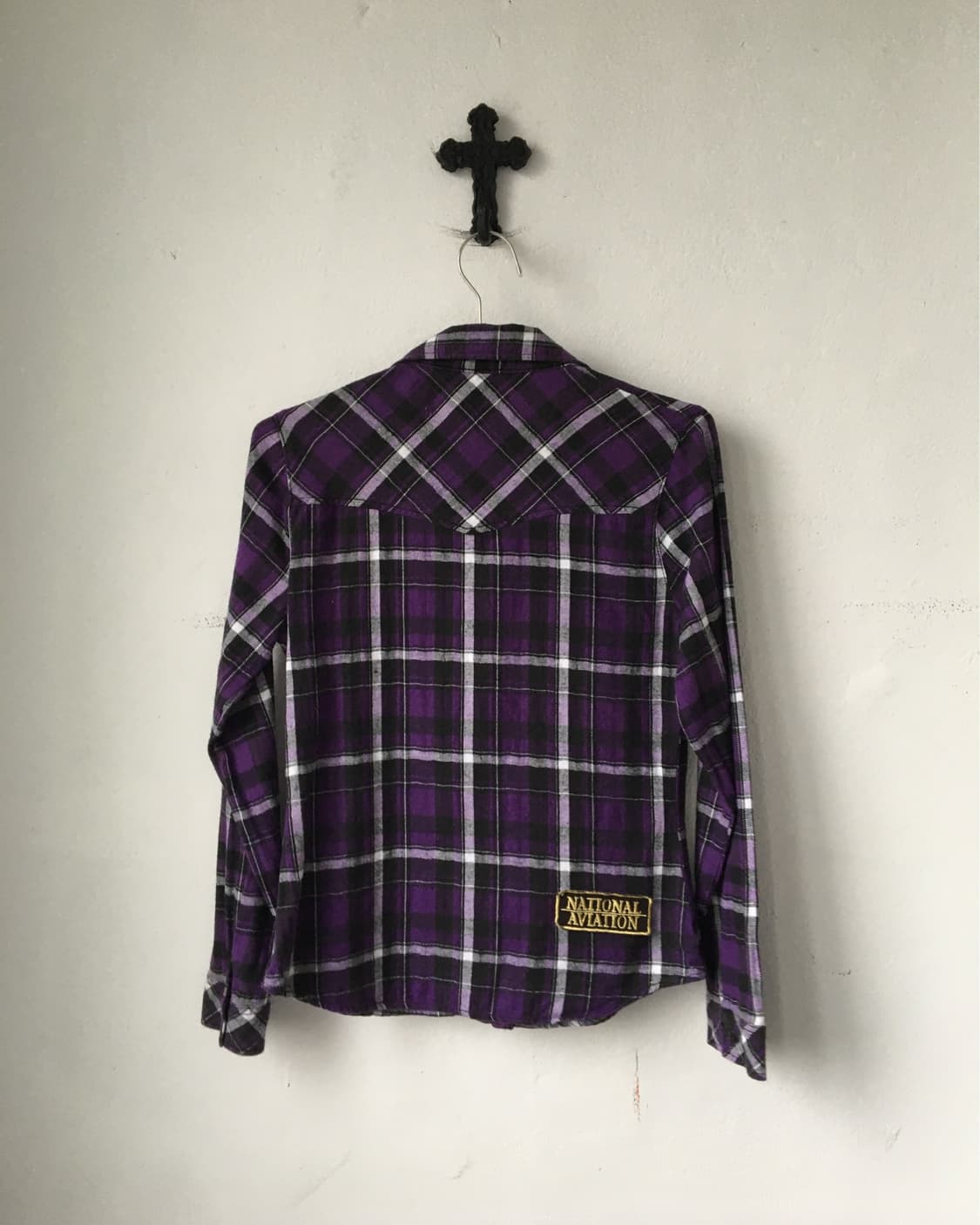 skull line point check pattern shirt 상품이미지3