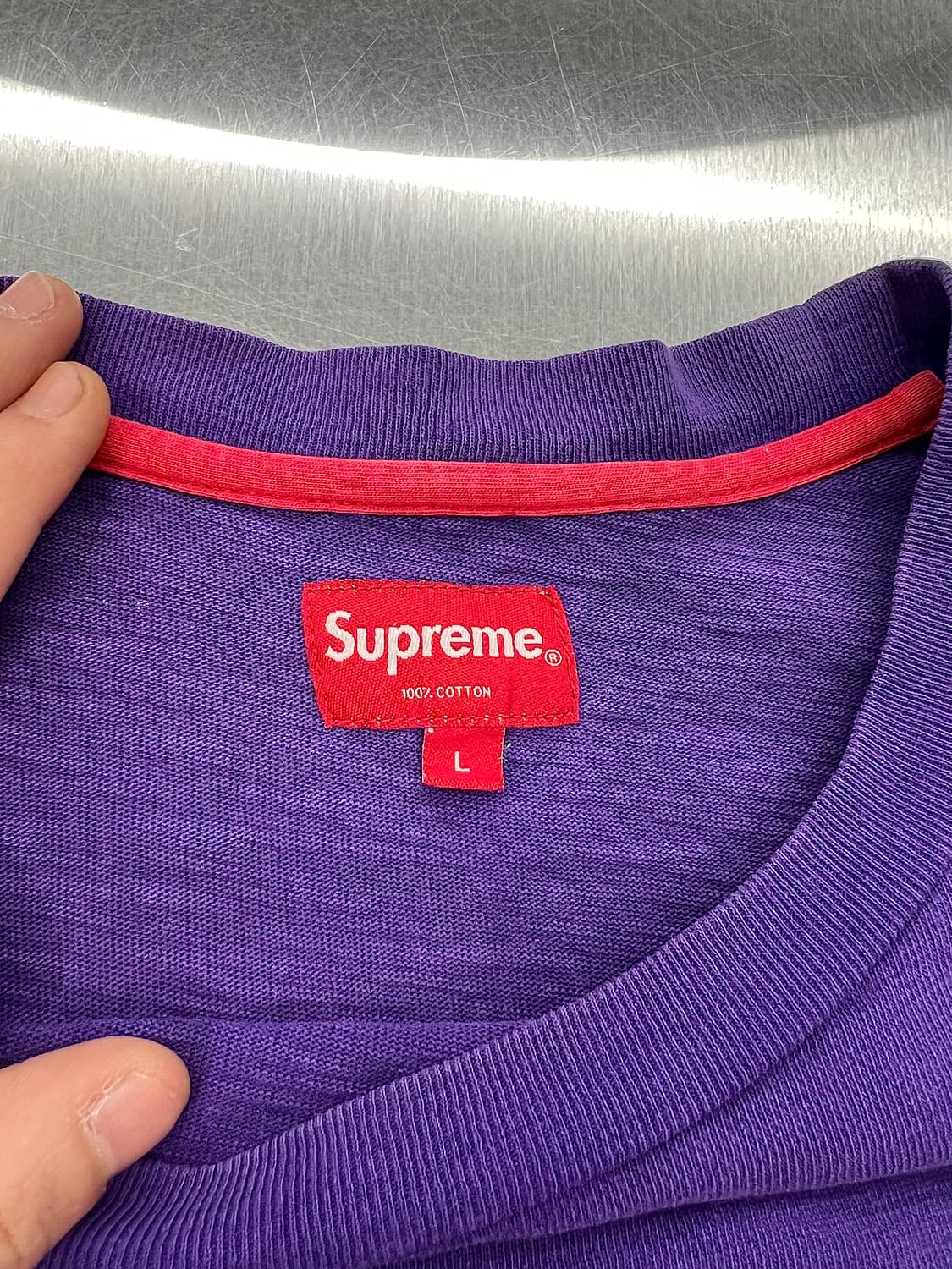 슈프림 14ss 퍼플 스몰 로고 포켓 롱 슬리브 상품이미지7