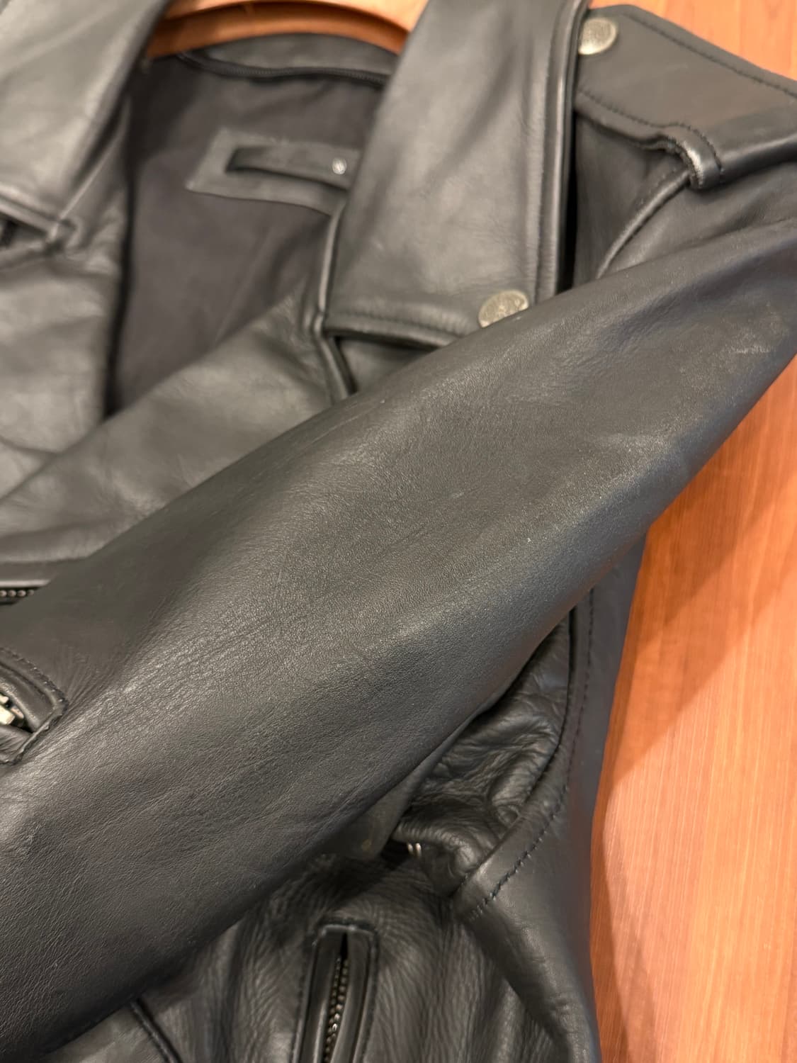 Liugoo 빈티지 카우하이드 레더 라이더 자켓 상품이미지9