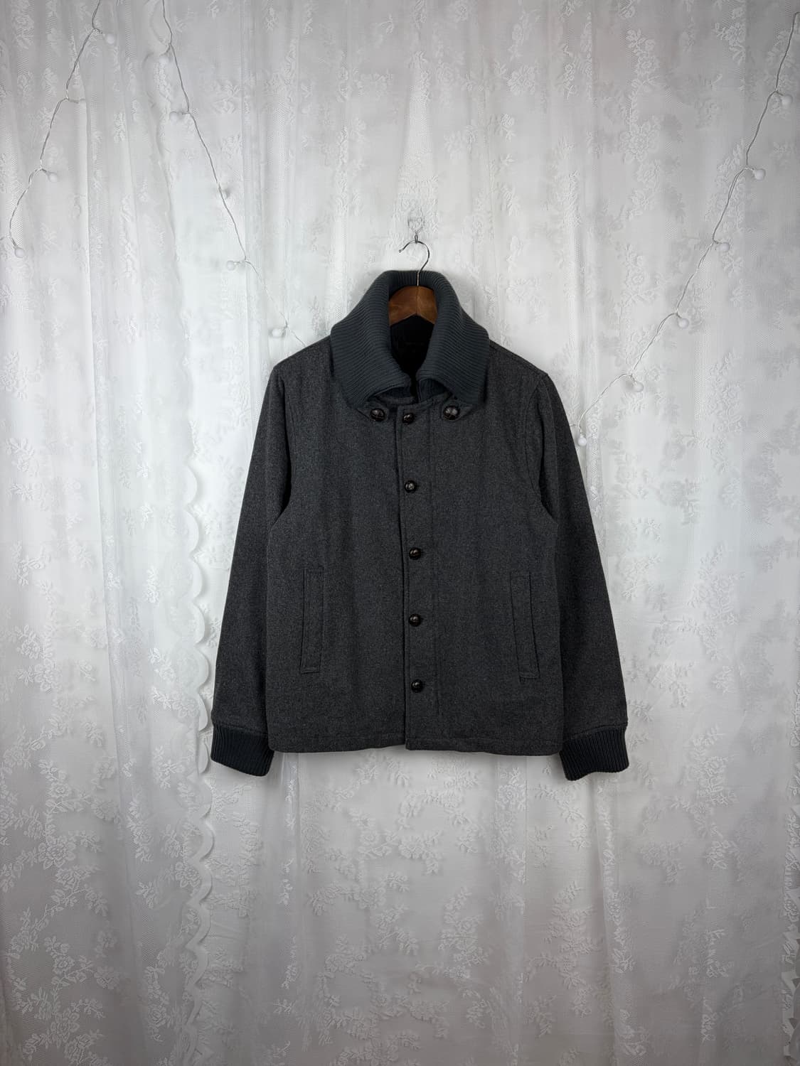 Wool Blend Knit Collar Jacket 상품이미지1