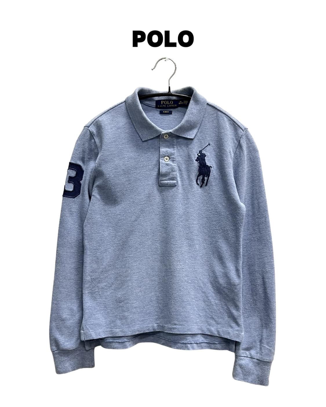 폴로랄프로렌 키즈/우먼스 빅포니 긴팔 카라 티 스카이블루 상품이미지1