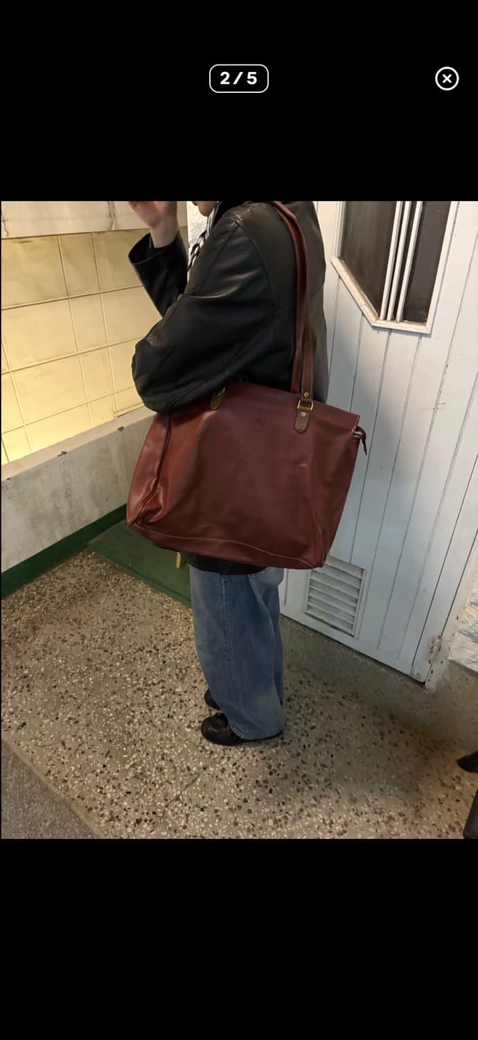 vtg cowhide wave tote bag  상품이미지2