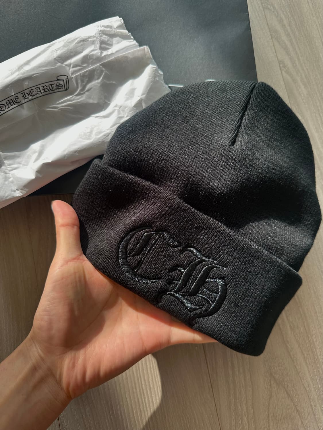 크롬하츠 워치 캡 로고 비니 블랙 상품이미지1