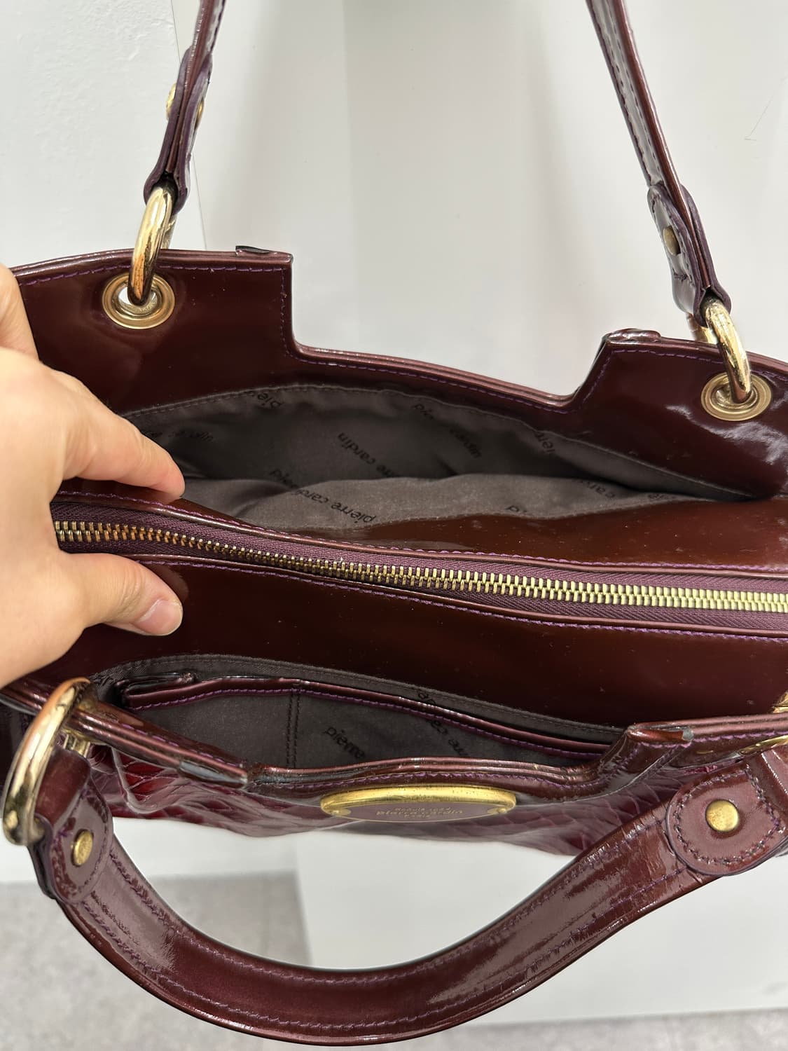 Pierre Cardin Paris croco burgundy bag 상품이미지7