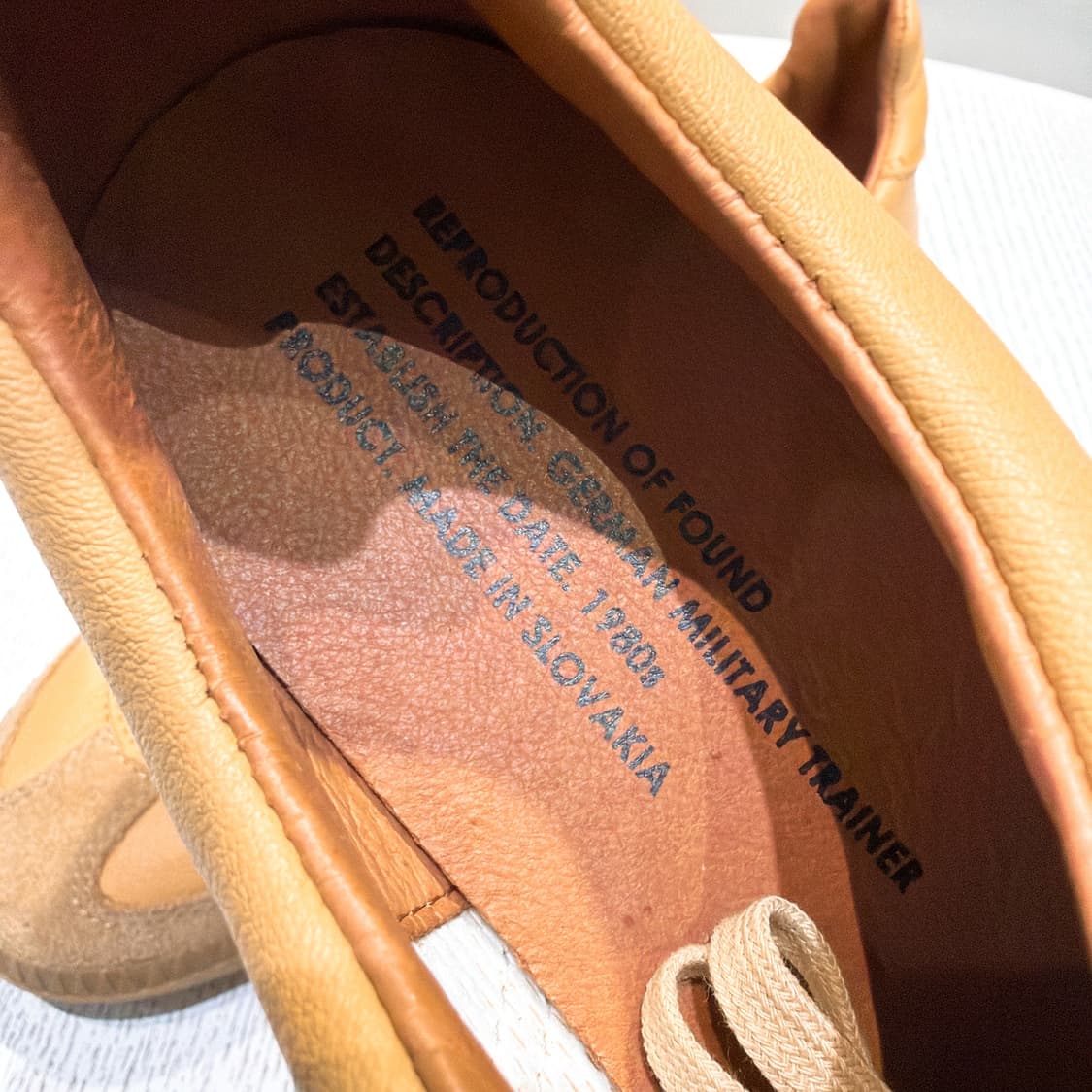 (정품/새상품) 리프로덕션 오브 파운드 남성 베이지 독일군 레더 스니커즈 상품이미지3