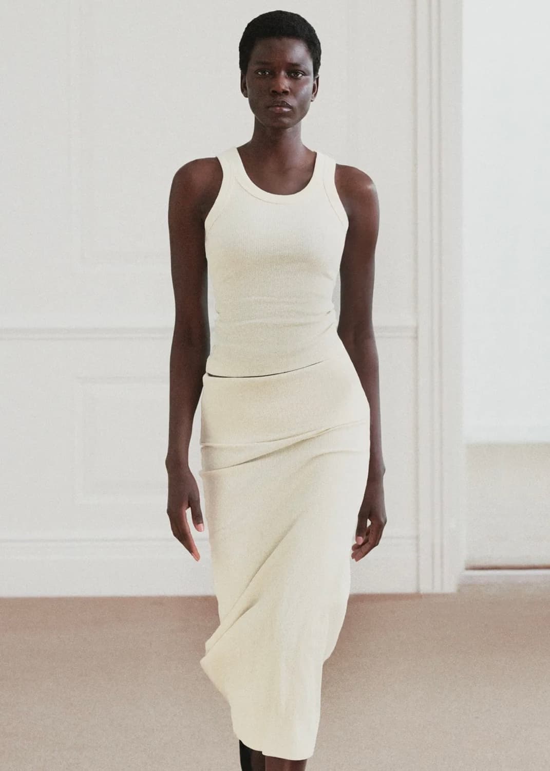 자라 러스틱 리브드 탑 M 상품이미지1