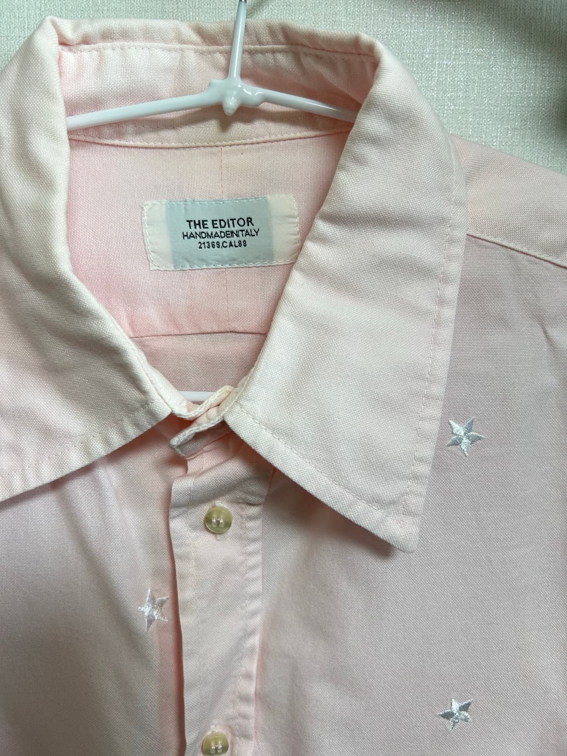 디에디터 THE EDITOR 핑크 별 패턴 셔츠 100사이즈 상품이미지3