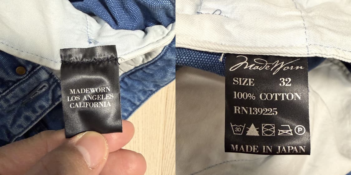 메이드원 (MADEWORN) / 패치워크 데님 초어 팬츠 / 32 새상품 상품이미지6