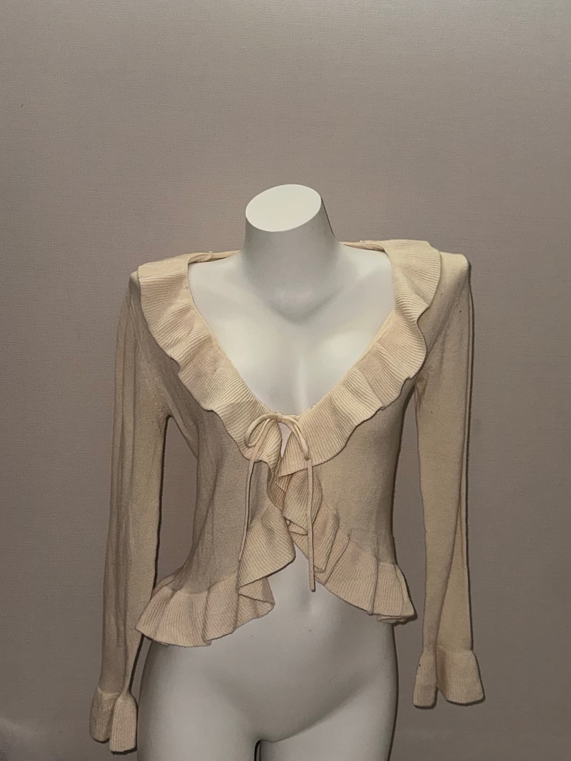 빈티지 아이보리 프릴 가디건 상품이미지2