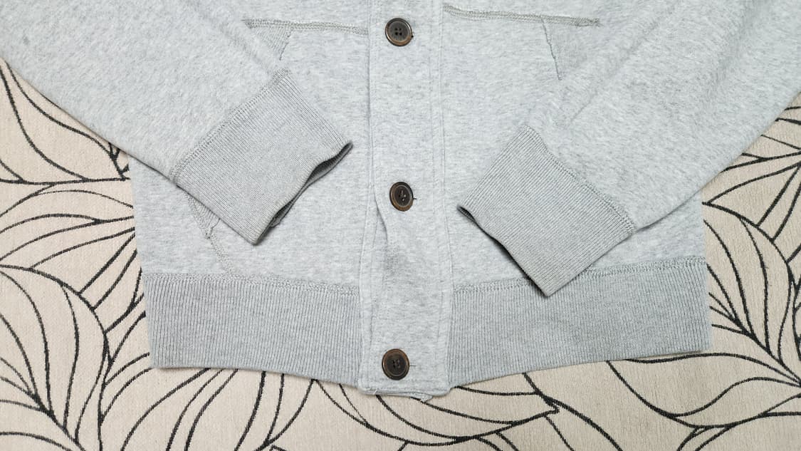 아베크롬비 그레이 후드 버튼 가디건 M 상품이미지2