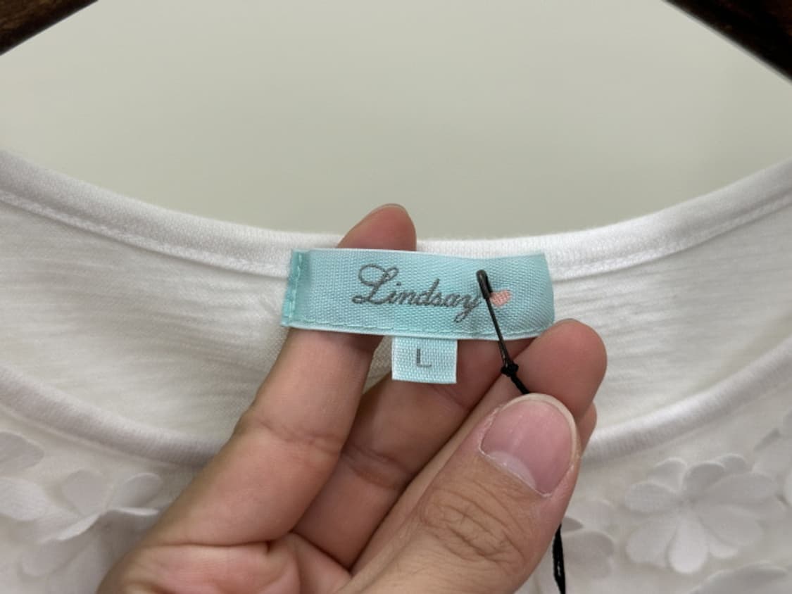 LINDSAY 레이저컷 반팔 티셔츠 (M) 상품이미지7