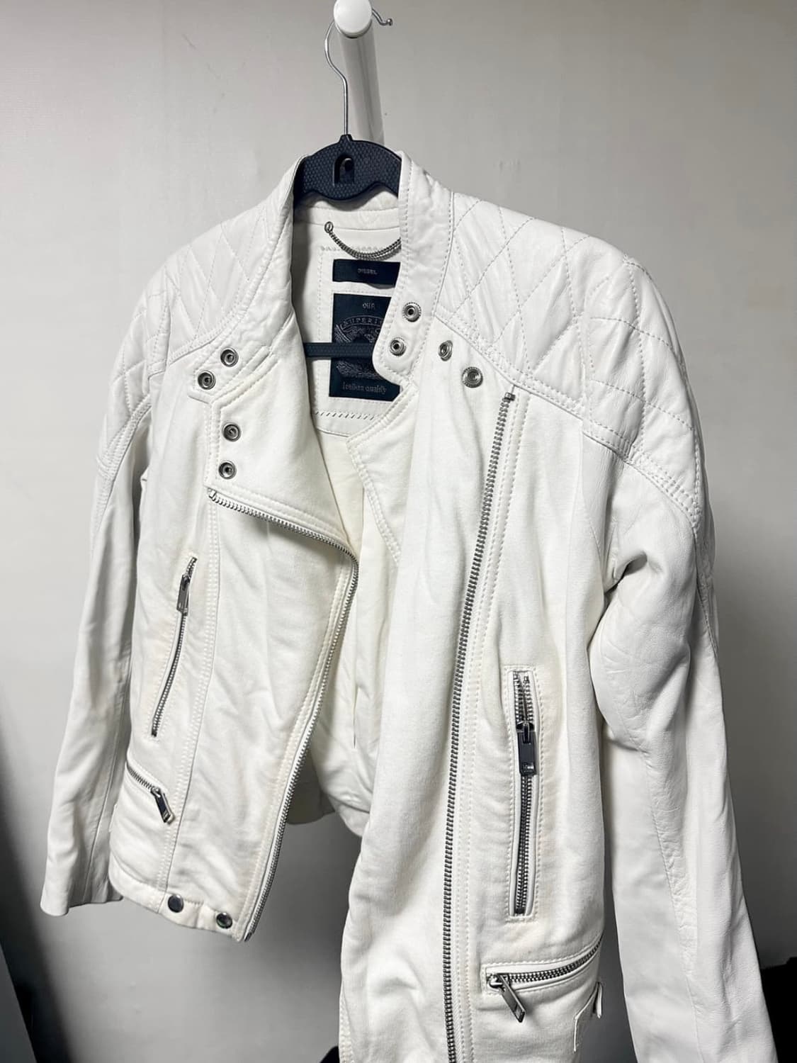 [무료배송] Diesel 디젤 퀄티드 레더 모토 자켓 상품이미지2