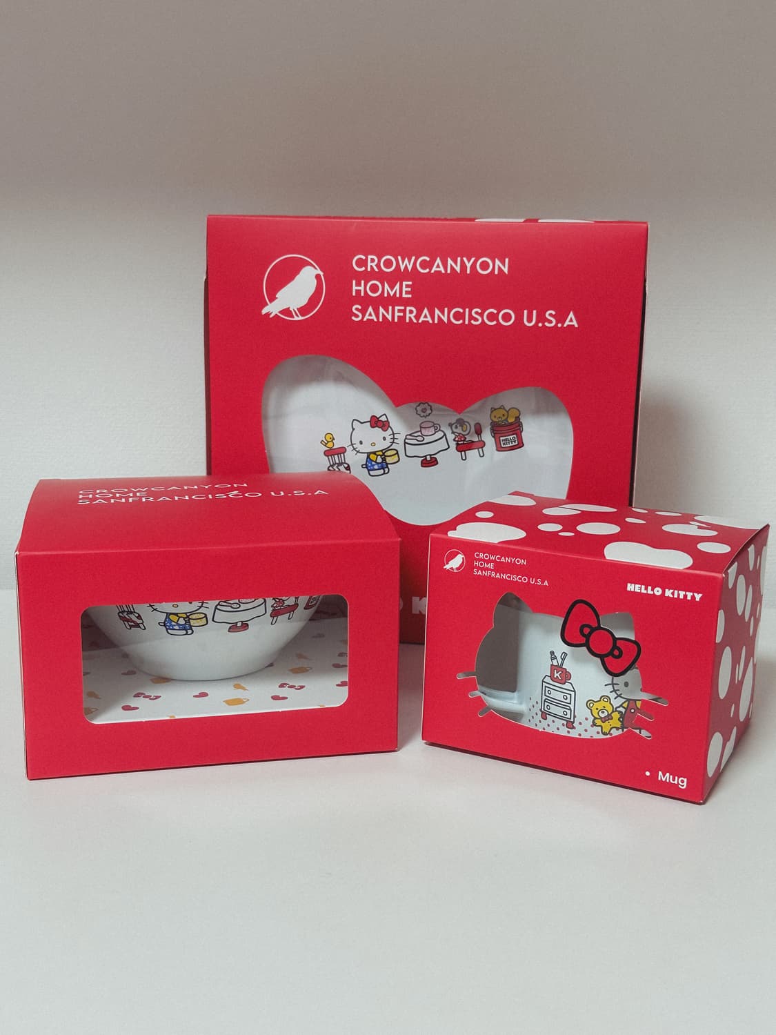 [미개봉] 크로우캐년 헬로키티 콜라보 머그 요거트보울 플레이트 상품이미지1