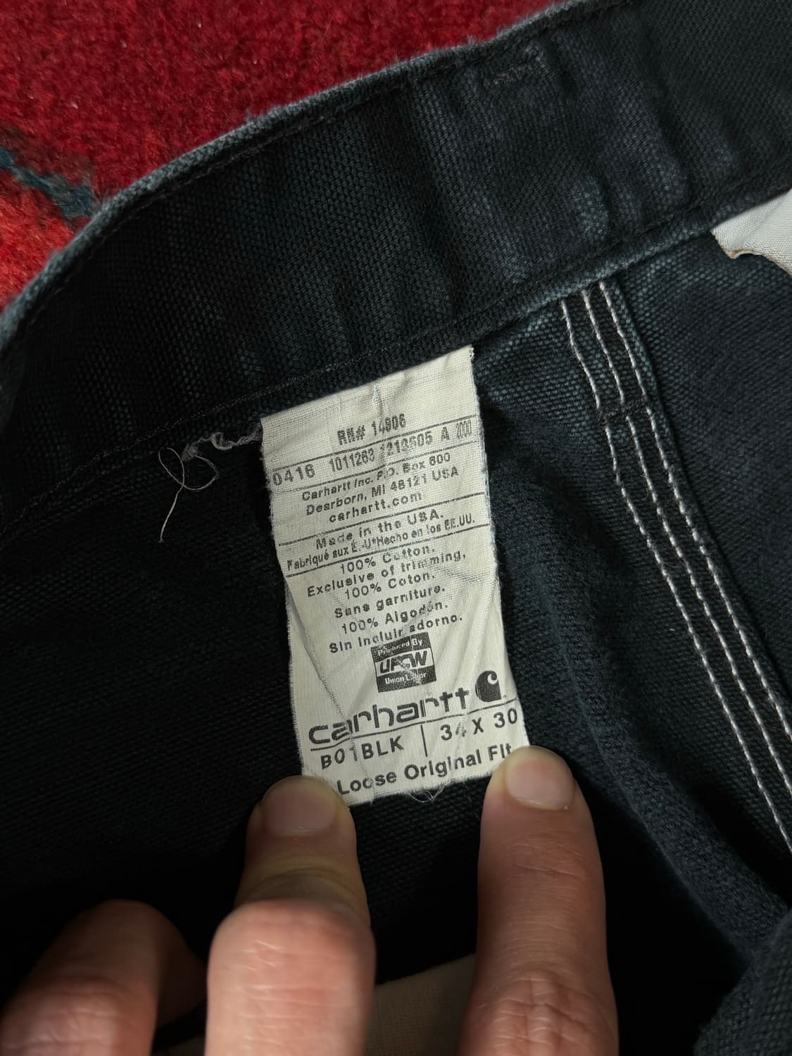 OG USA Made 칼하트 B01 더블니 블랙 칼하트 썩블니 카펜터 상품이미지9