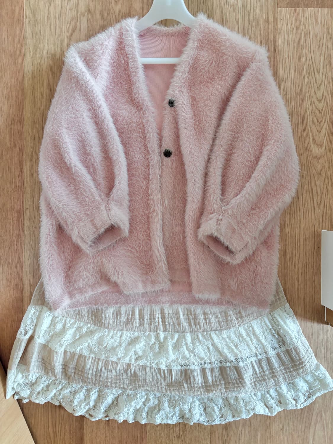 오네갸루 히메갸루 핑크 퍼 아우터 대장 가디건 아우터 빈티지 상품이미지1