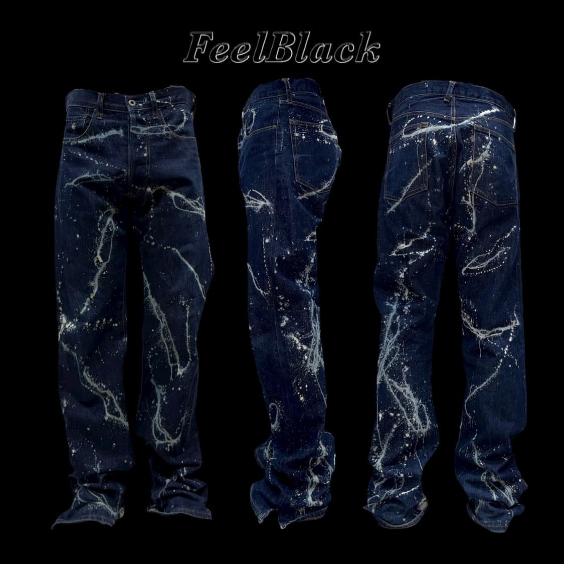 Splatter Paint Damaged Hem Denim 상품이미지8