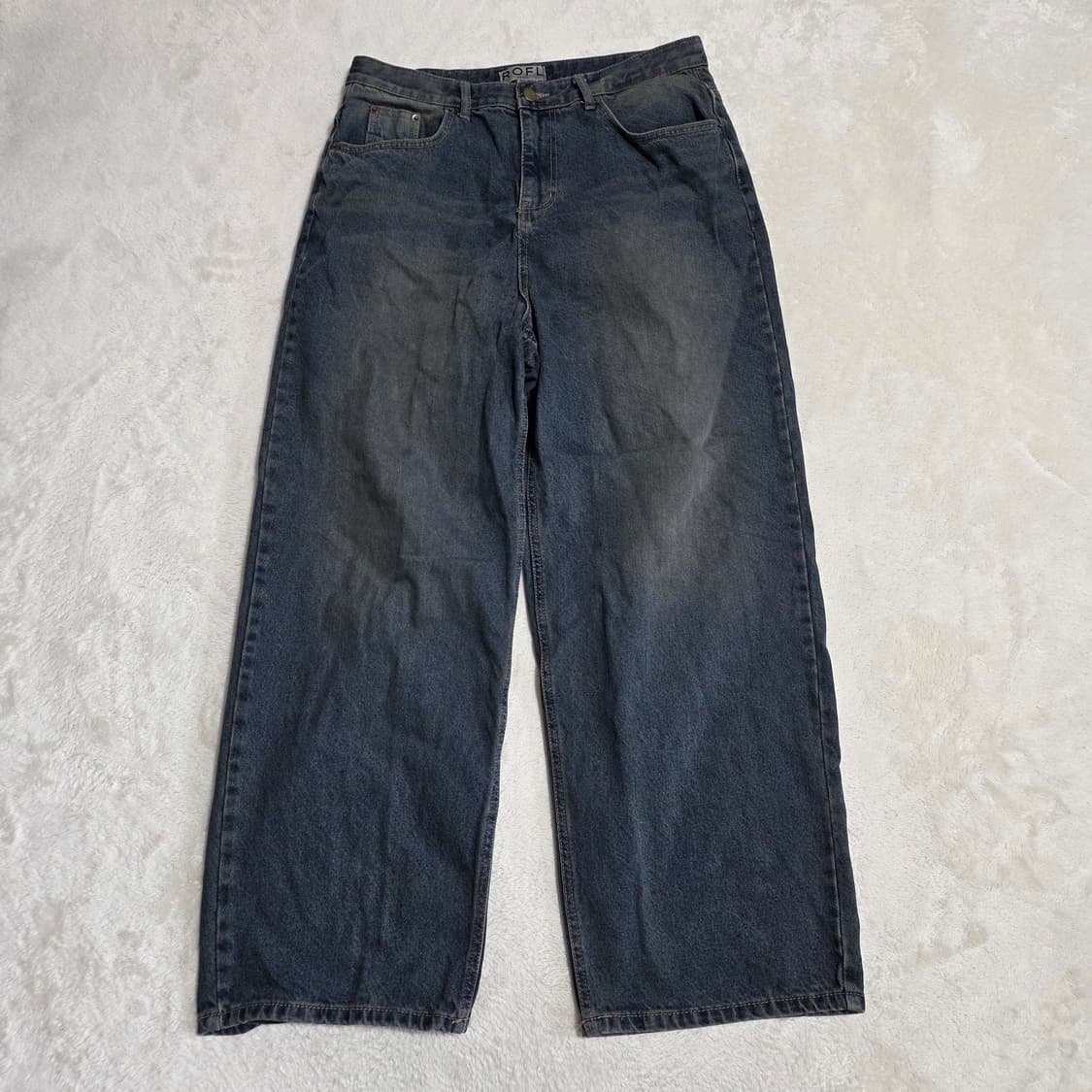 (L)ROFL 빈티지 워싱 와이드 데님 팬츠  상품이미지1