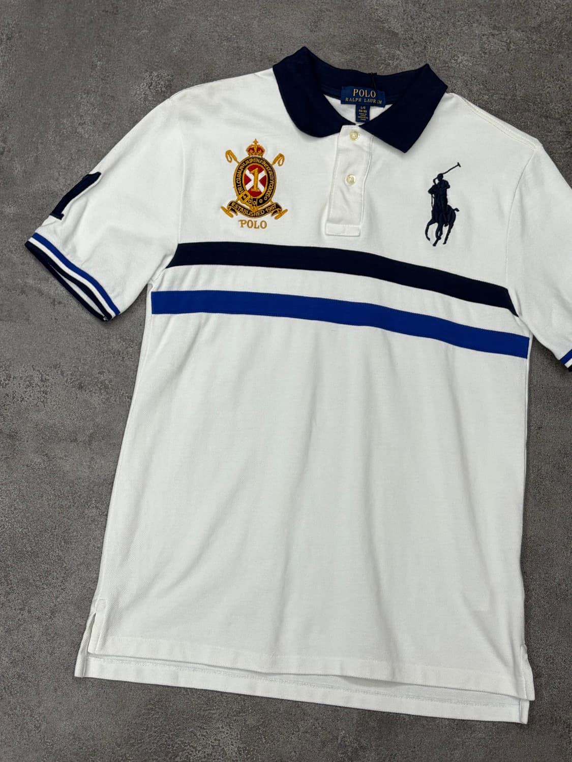 폴로 랄프로렌 빅포니 크레스트 로고 화이트 반팔 카라티 상품이미지3