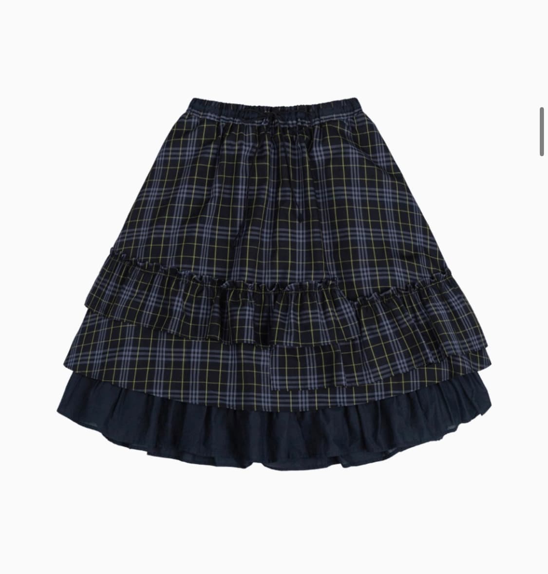 오헤시오 체크 프릴 미디 스커트 네이비 상품이미지1