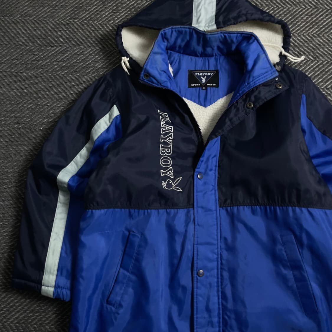 90s 플레이보이 빅로고 벤치코트 돕바 롱 점퍼y 4045 상품이미지4