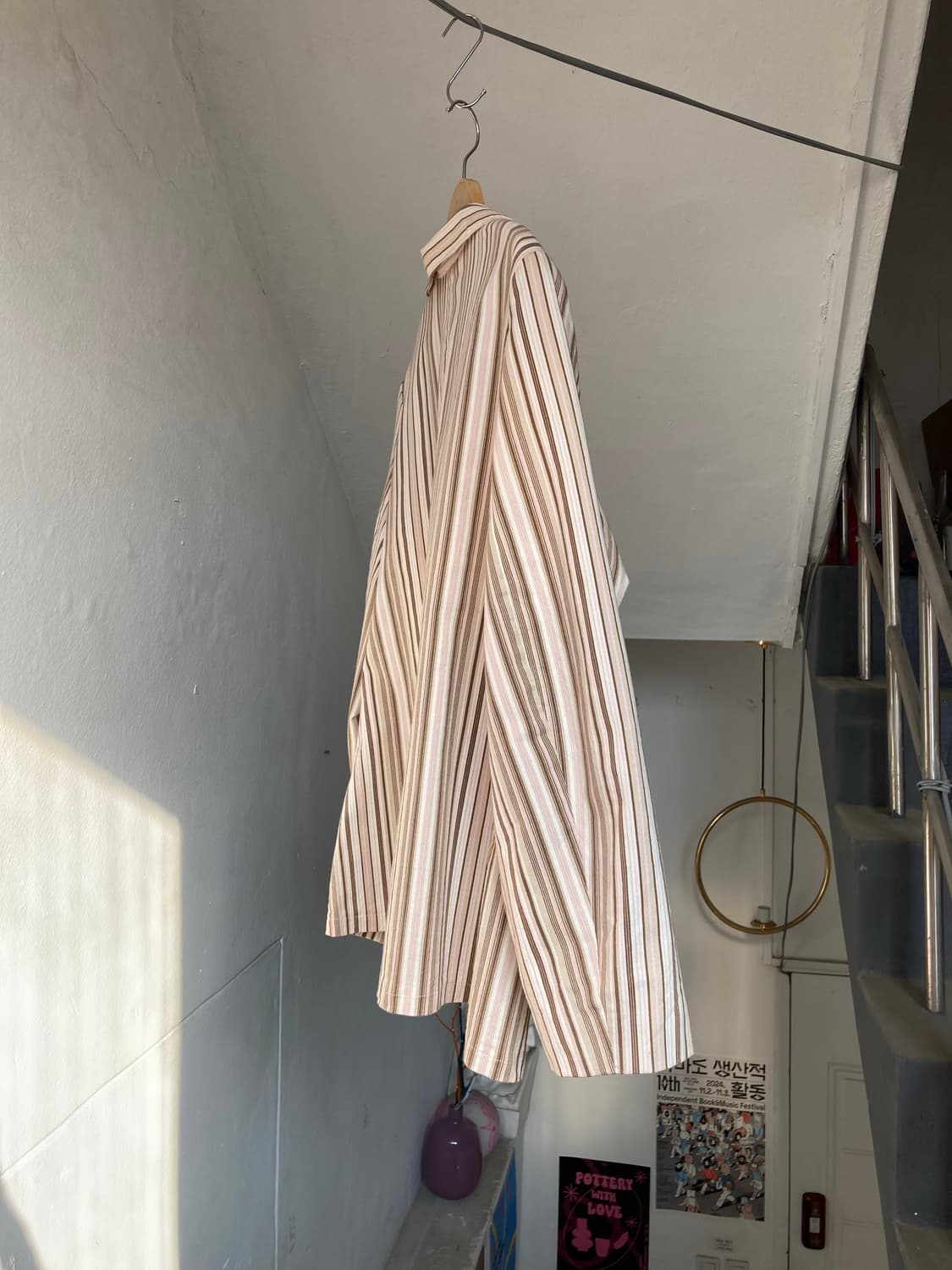 코튼100% 빈티지 스트라이프 자켓 상품이미지8