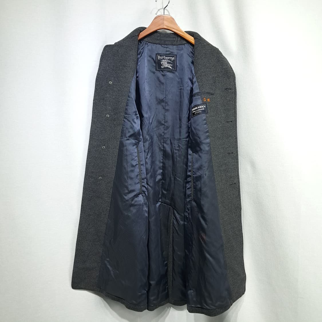 CN986W L 버버리 일본판 차콜그레이 퓨어울 롱코트 상품이미지4