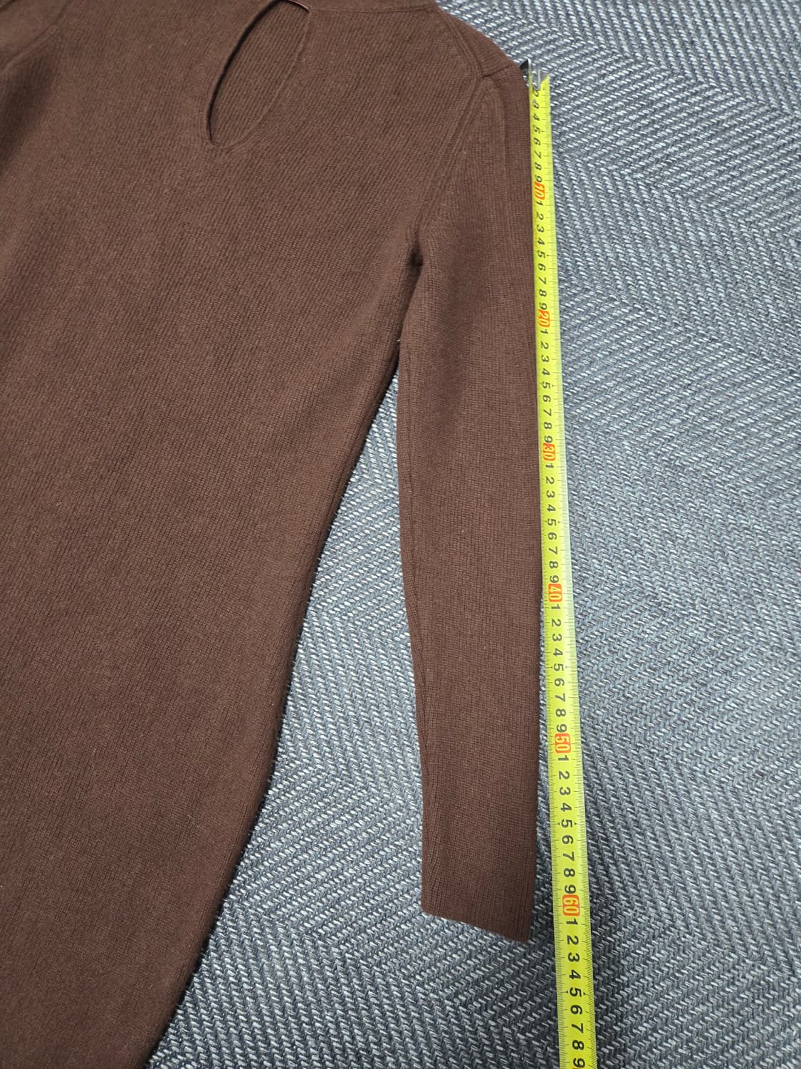 한섬 랑방 골지 니트 원피스 모100%원피스 브라운 상품이미지6