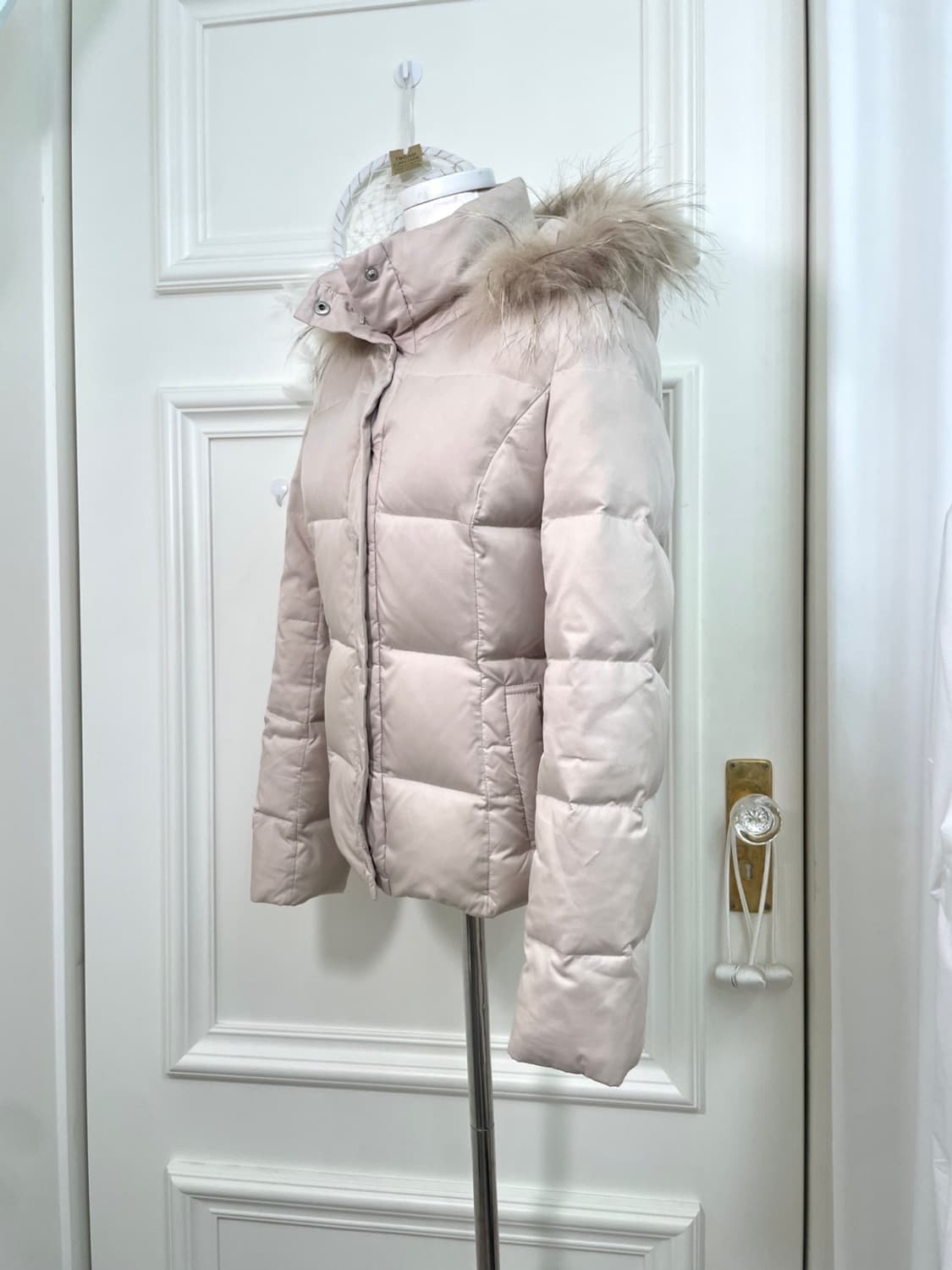 ANYSIS pinkivory fur hoodie line jumper 상품이미지2