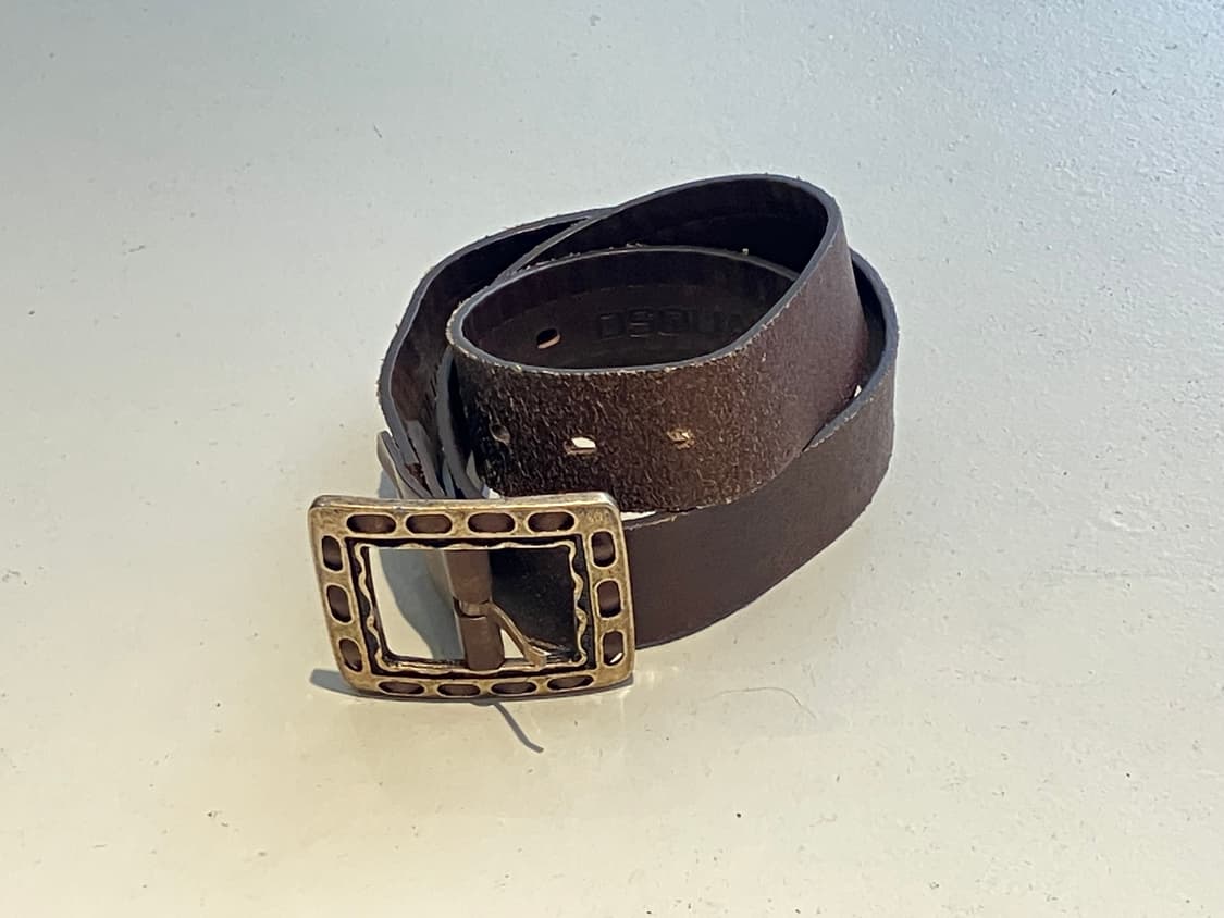 Dsquared2 헤비 에이징 브라운 레더 벨트 상품이미지2