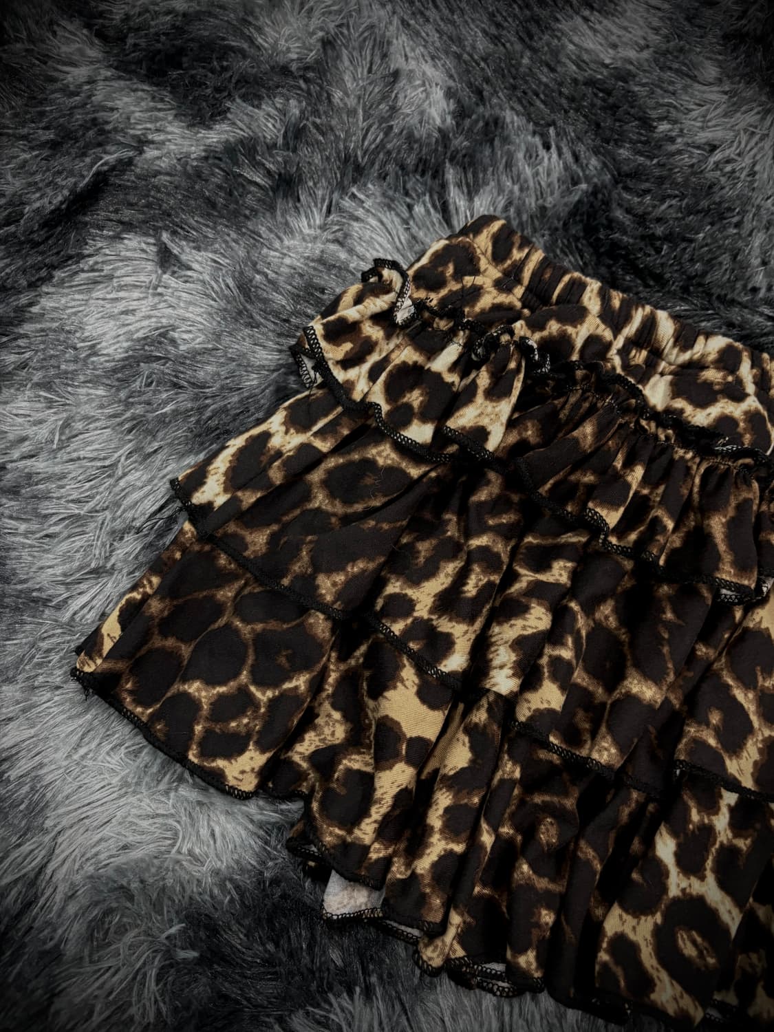 베이지 호피 캉캉 숏스커트 상품이미지3