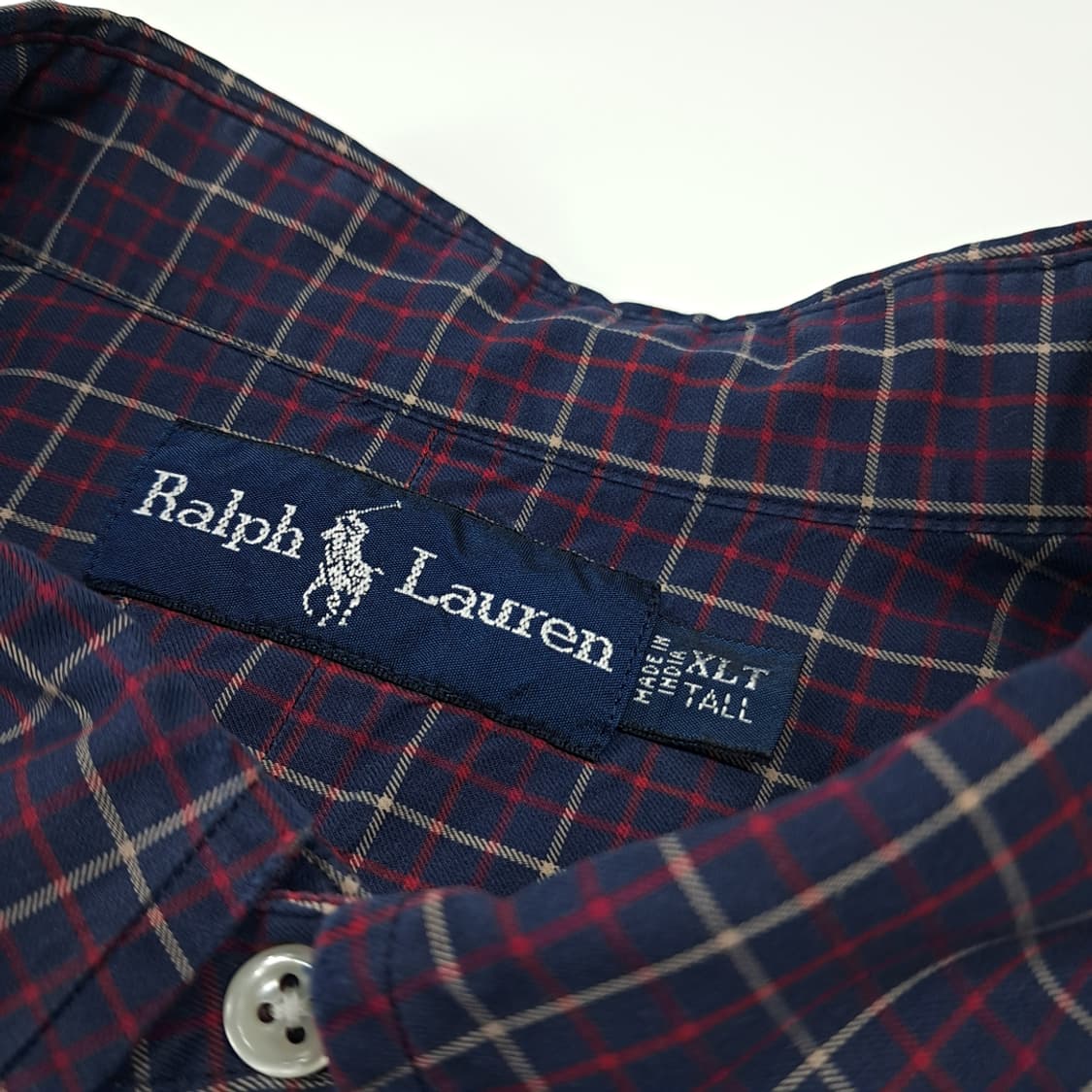 CL605 XLT 폴로 90s 마이크로체크 레드포니 네이비 셔츠 남방 상품이미지3