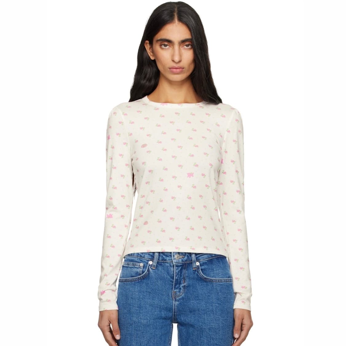 [XS,S,M]샌디리앙 25fw 플라워 냅 티셔츠 상품이미지1