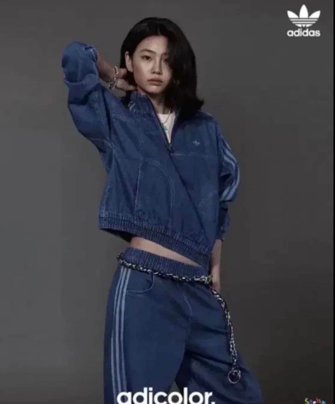 카리나착용) 아디다스 데님 셋업 상품이미지4