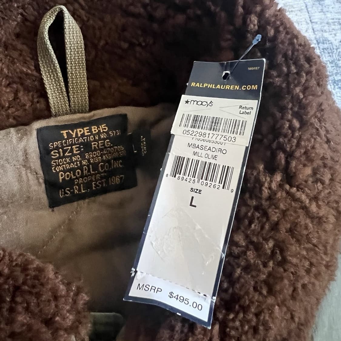 (새제품)폴로 랄프로렌 b-15 시어링 칼라 다운 봄버 상품이미지5