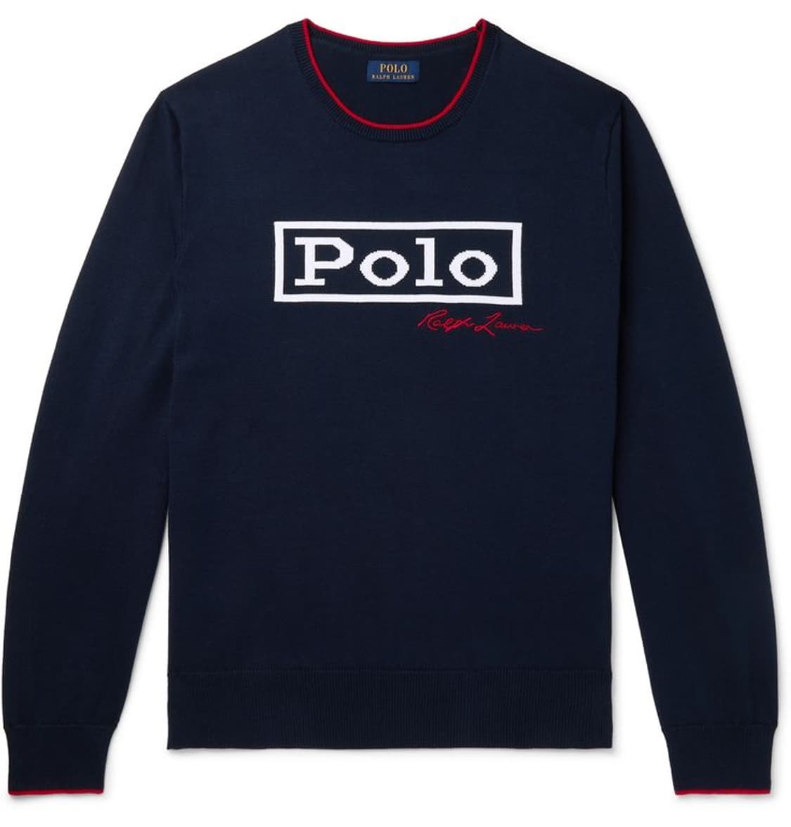 [새상품/L]폴로 로고 코튼 크루넥 니트 상품이미지1