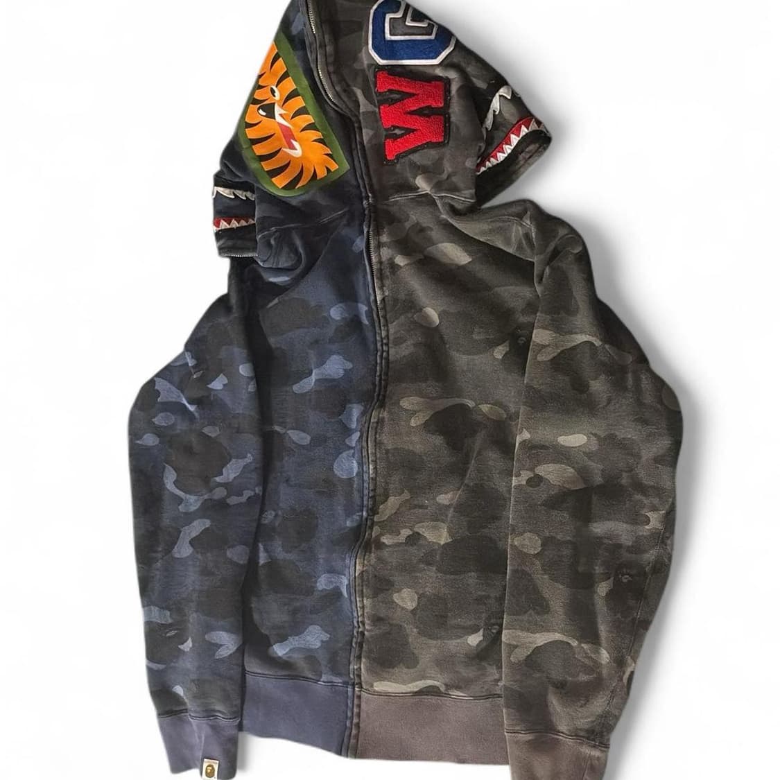 베이프 세퍼레이트 샤크 후드집업 블랙 블루 상품이미지3