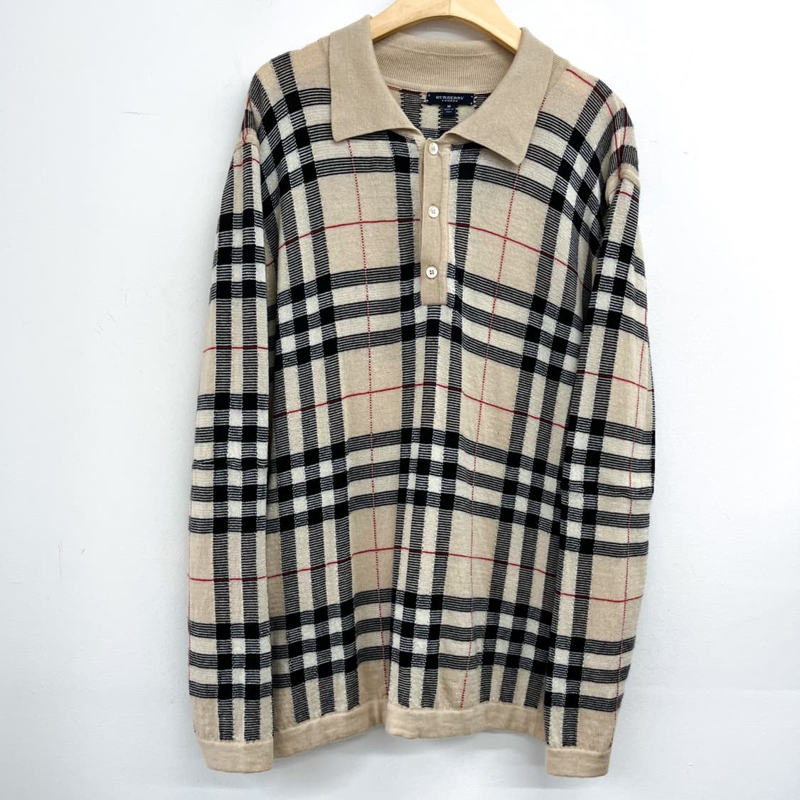 버버리 오리지널 노바 체크 카라넥 메리노 울 니트 상품이미지2