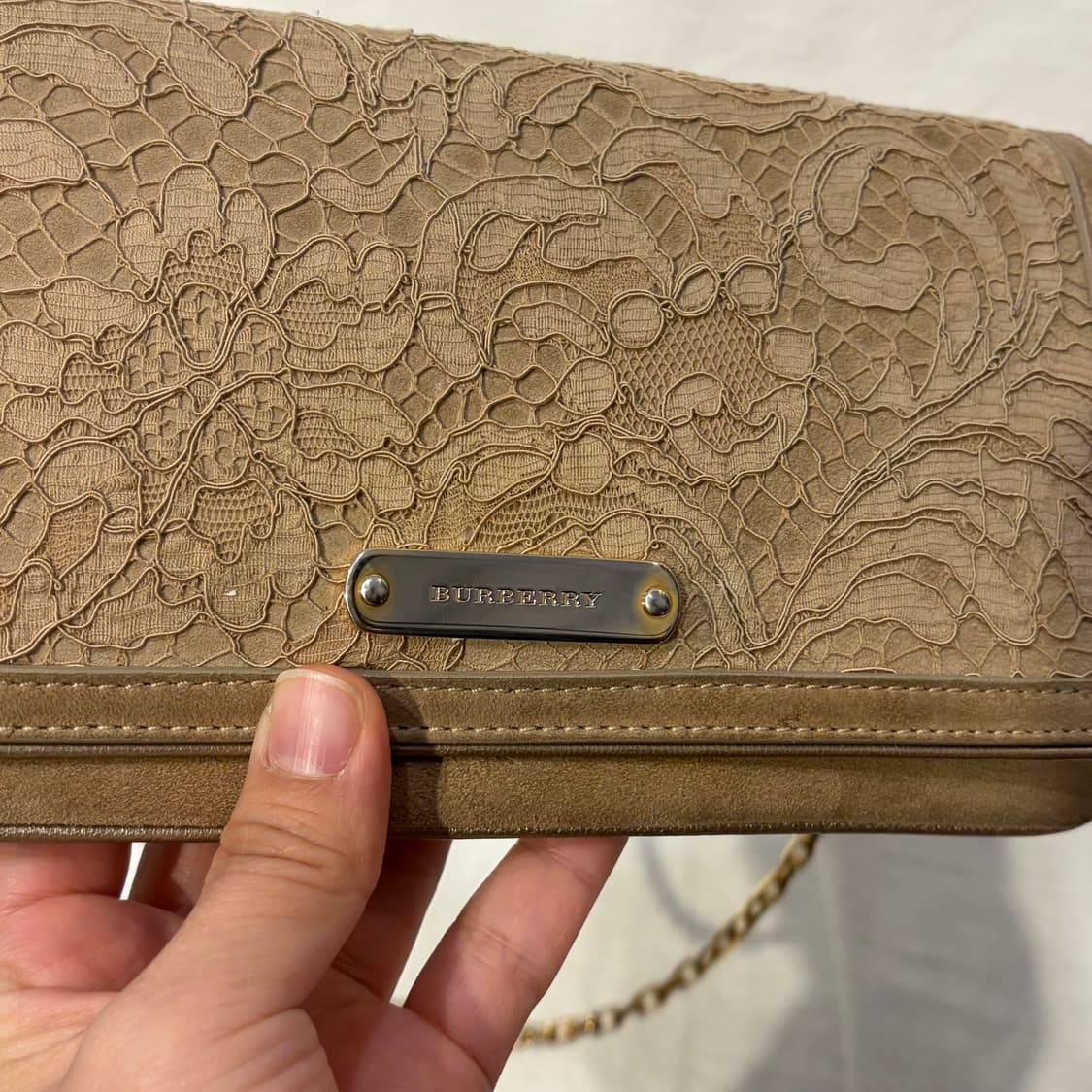 버버리 레이스 패턴 체인 클러치 숄더백 가방 상품이미지7