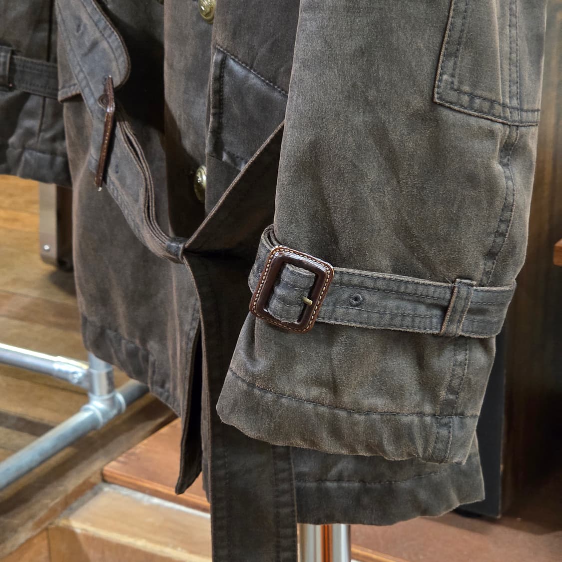 JPN 브라운 벨티드 더블 버튼 코트 상품이미지7