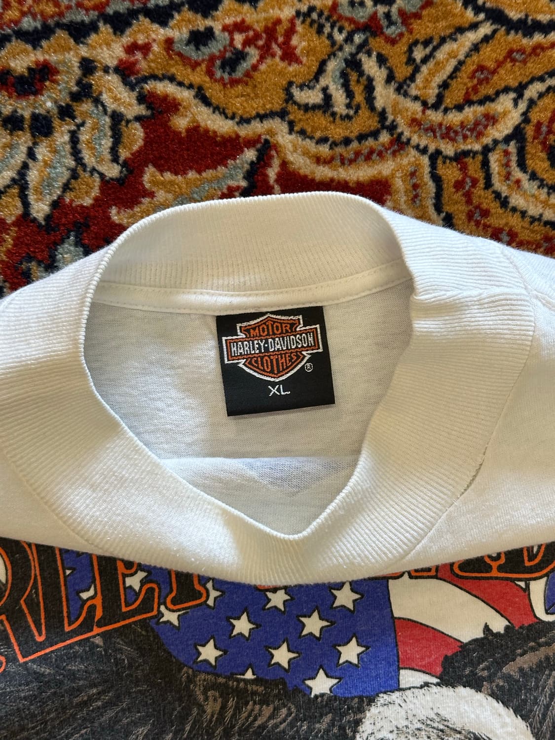 80s 할리데이비슨 "Fire Sleeve" Mock Neck - XL 상품이미지7