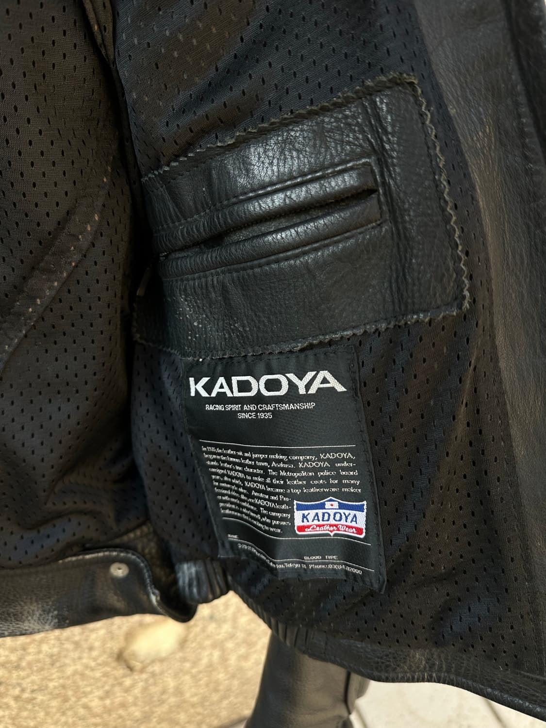 KADOYA 카도야 블랙 레더 레이싱 자켓 스타 패치 상품이미지9