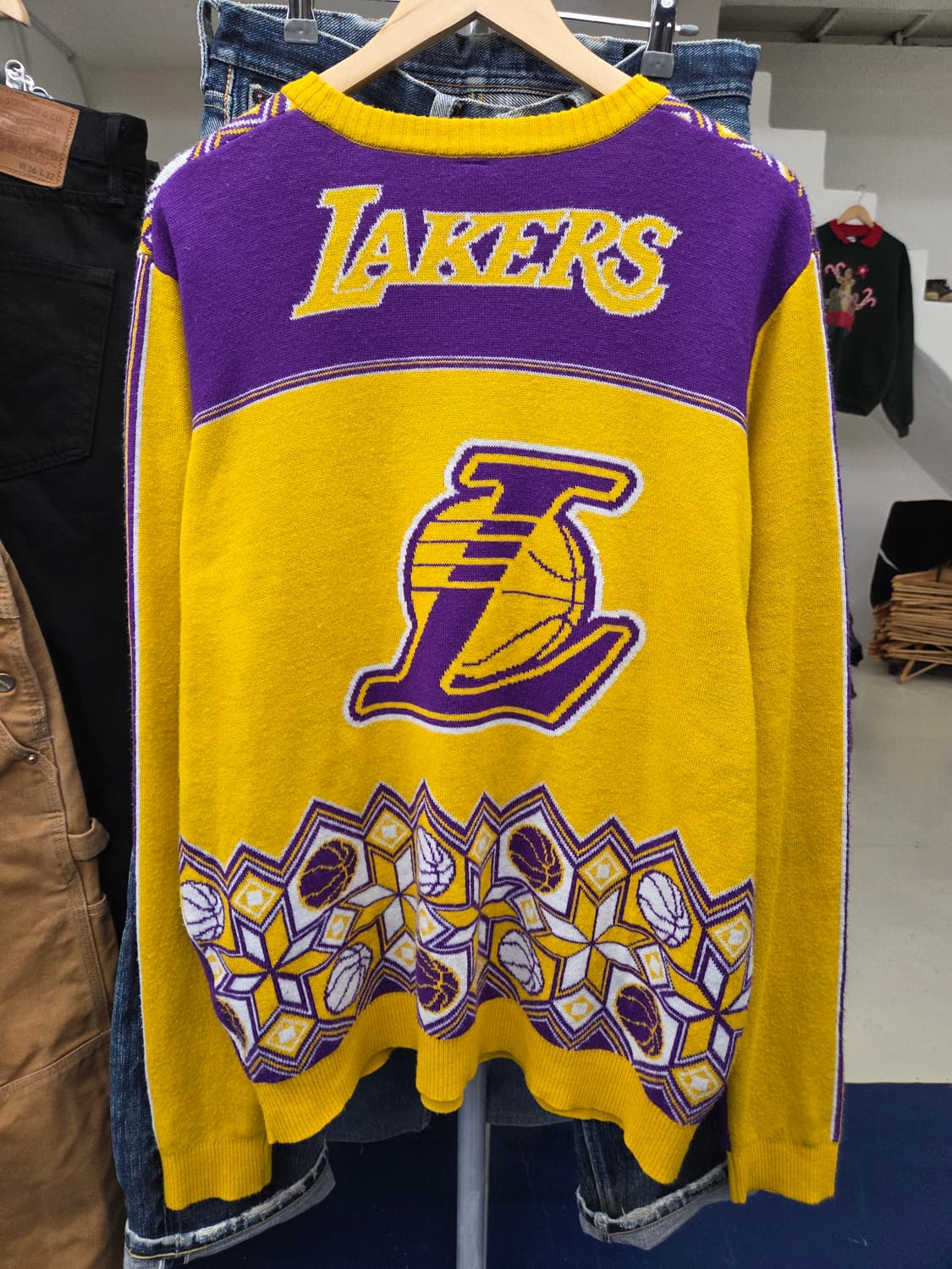 Lakers 레이커스 힙합 올드스쿨 니트 상품이미지4