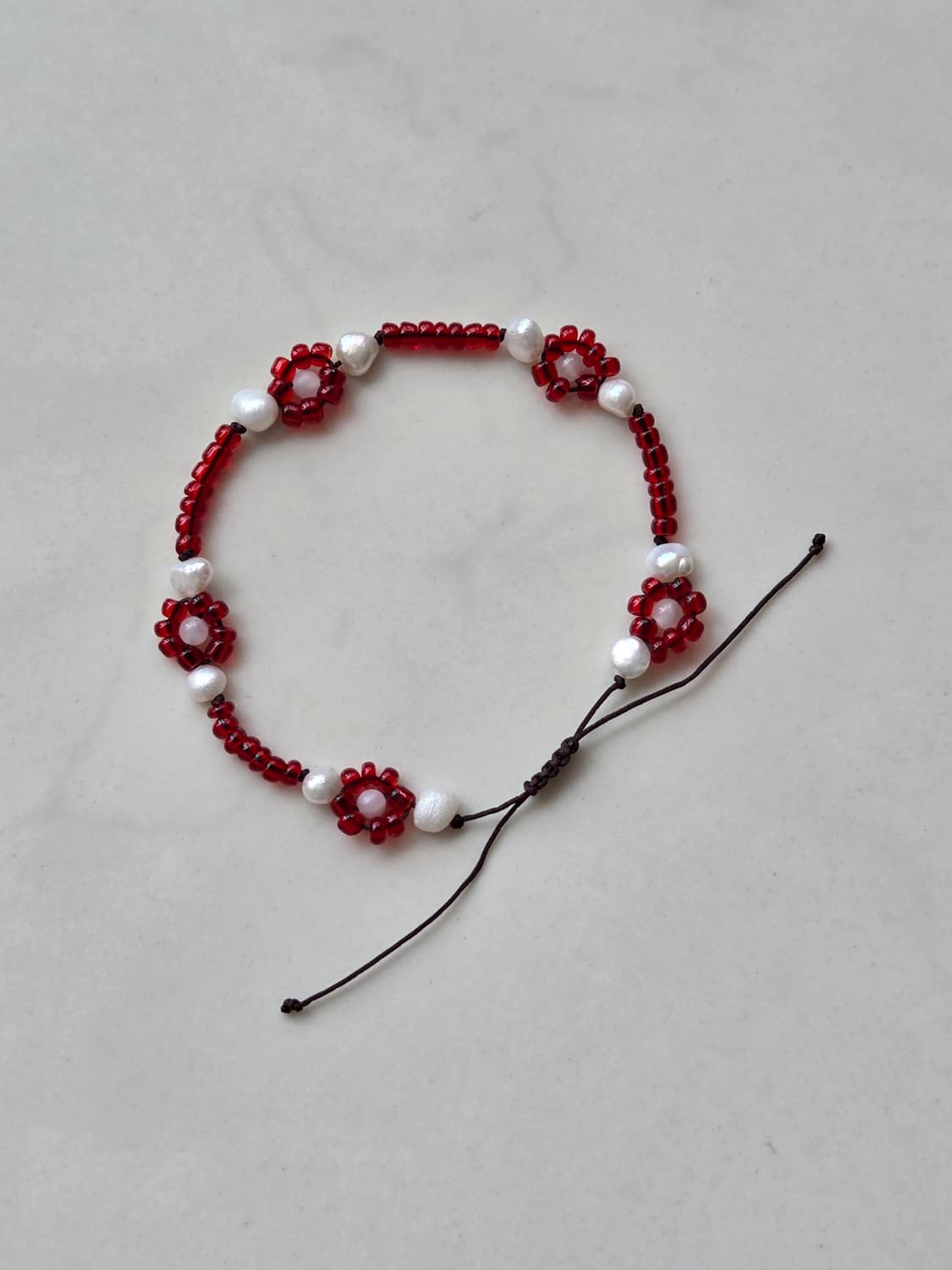 [Handmade] red flower 비즈팔찌 상품이미지3