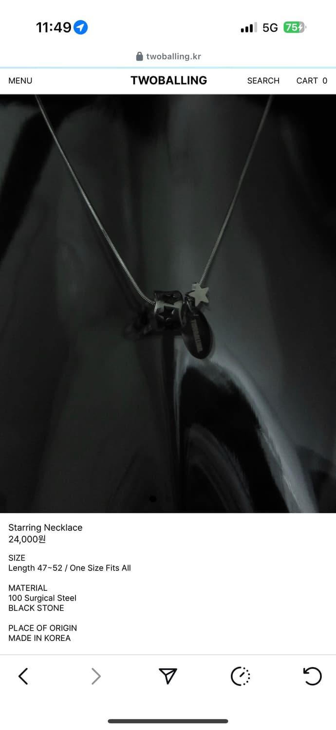 TWOBALLING Starring Necklace 투볼링 목걸이 상품이미지5