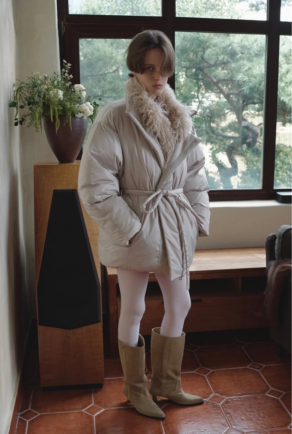 오버듀플레어 퍼 하이넥 구스다운 패딩 점퍼 fur padding 상품이미지2