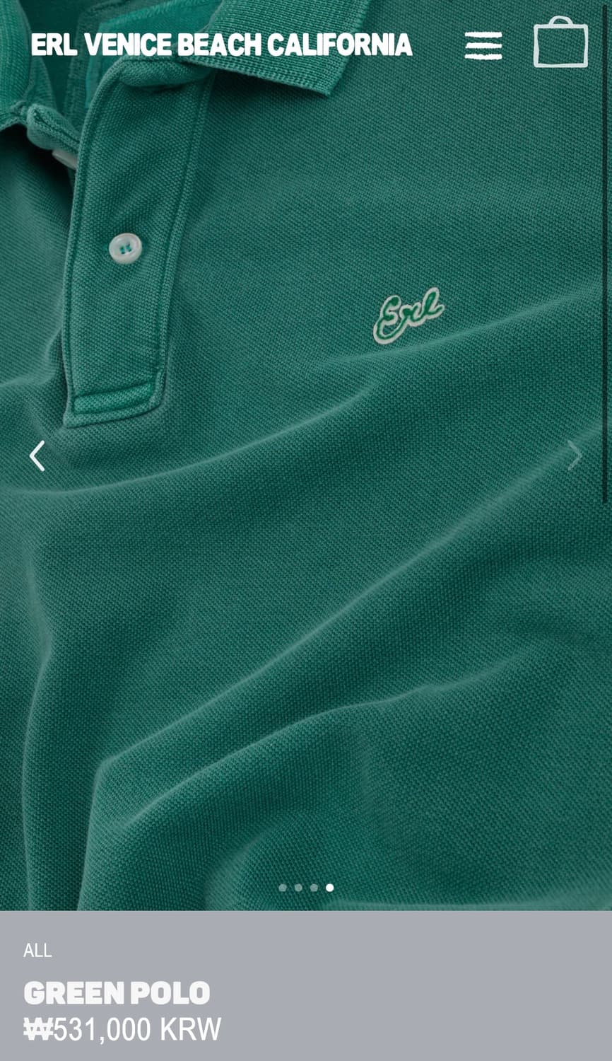 [M,L,XL]이알엘 ERL 25fw 폴로 셔츠/그린 상품이미지4